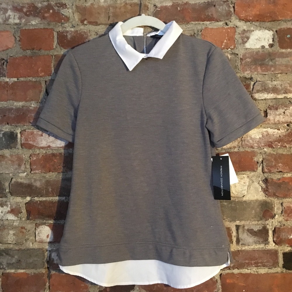 French Connection, white collared blouse